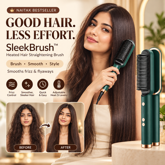 SleekBrush™ | Heated Hair Straightening Brush