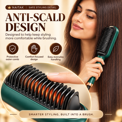 SleekBrush™ | Heated Hair Straightening Brush