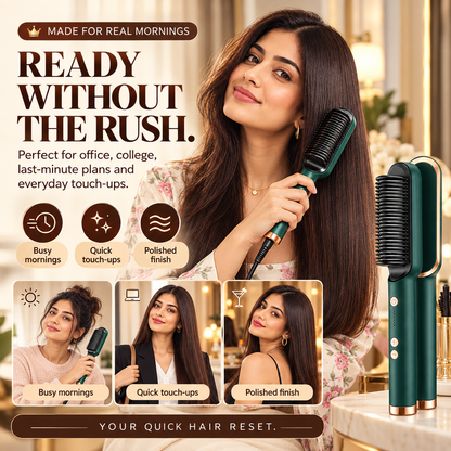SleekBrush™ | Heated Hair Straightening Brush